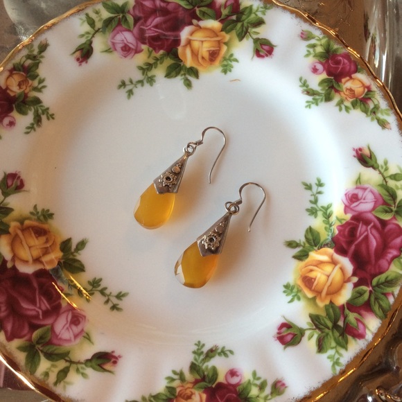 Vintage Jewelry - RETIRED LISTING Amber Citrine Faceted Droplet